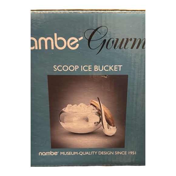 NWT | Scoop Ice Bucket | Nambe Gourmet | Acacia Wood & Stainless Steel - Picture 6 of 12